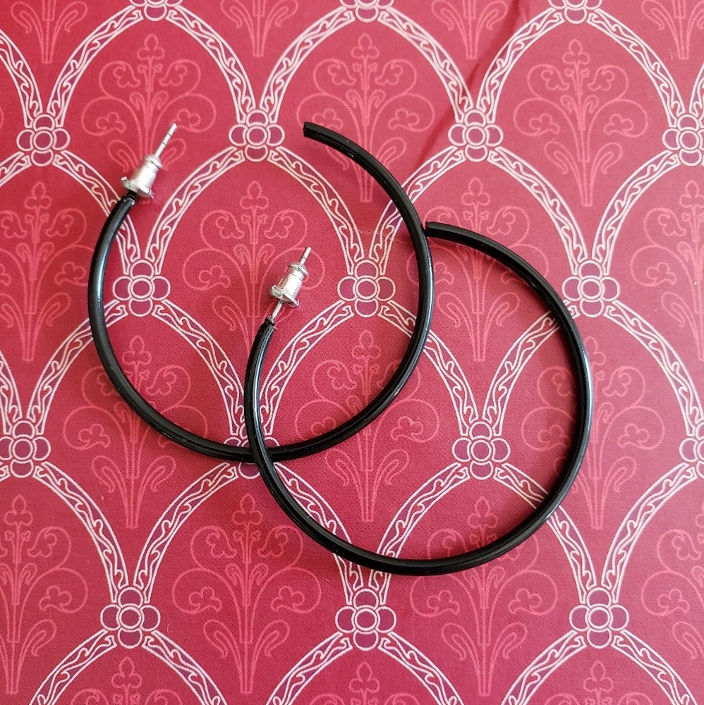 Black hoop earrings